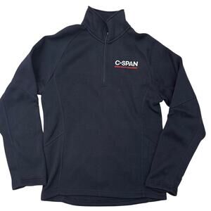 CSPAN Democracy Unfiltered news black quarter zip sweatshirt Size XS Extra Small